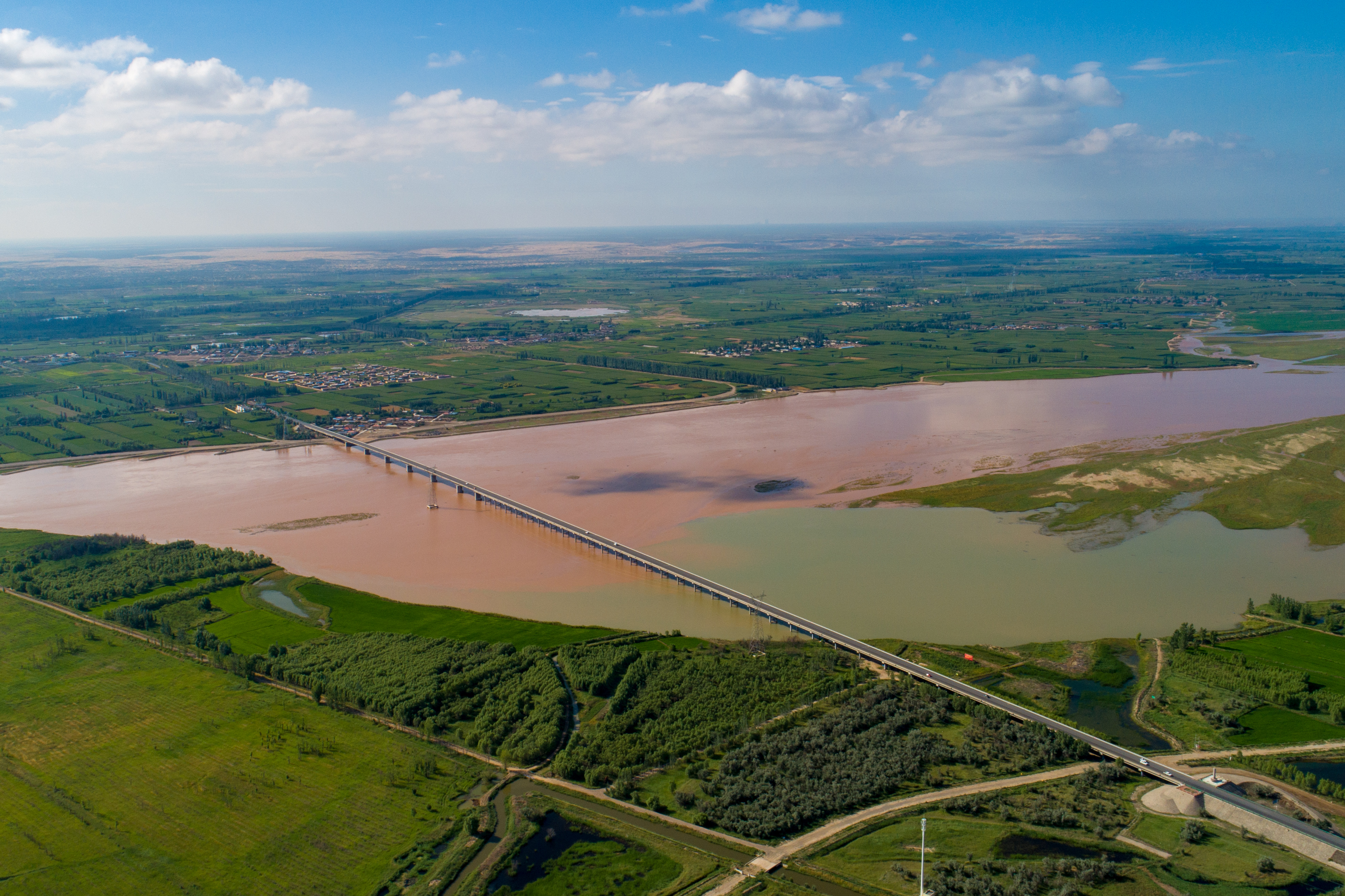 高清大图：瞰平罗黄河大桥